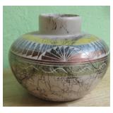 Navajo Horsehair Rainbow Pottery Pot