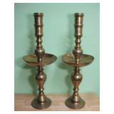 Two 30' Etched Brass Candle Holders