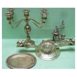 Assorted Brass Candle Holders With Deer