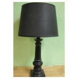 18' Tall Black Wood Table Lamp - Works