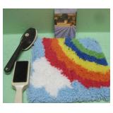 Lint Brushes, Address Book and Hooked Rug Mat