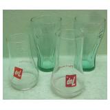 Coca Cola and 7UP Beverage Glasses
