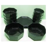 Vintage Arcoroc France Octime Black Octagon Dishes