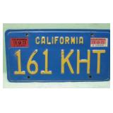 1970s California License Plate