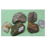 Six Assorted Polished Stones