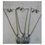 Three Accessory Label Necklace & Earring Sets