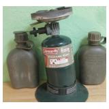 Coleman Propane Fuel and Two Vintage Canteens