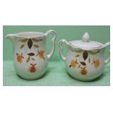 Vintage Hall's Superior Autumn Leaf Sugar/Creamer