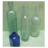 Four Vintage Bottles, With Round Bottom Bottle