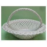 White Porcelain Flower Basket - Repaired
