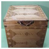 17 X 17 X 17 Bamboo Covered Wood Chest