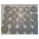 Twenty Assorted Indian Head / Buffalo Nickels