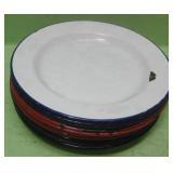 Fourteen Used Crow Canyon Enamelware Plates