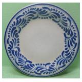 Blue & White Talavera Style Plate - Signed
