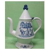 Metlox Poppytrail Ceramic Blue & White Pitcher