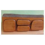 12 X 6 X 5 Carved Wood 4 Drawer Trinket Box
