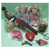 Assorted Collectible Items With Sewing Scissors