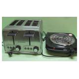 Four Slice Toaster and Hot Plate - Tested