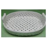 Basket Weave Serving Platter - Chip on Rim