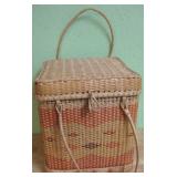Vintage Two Handled 11' x 11' Basket With Lid