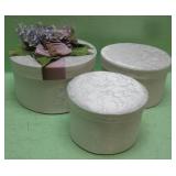 Three Decorative Storage Boxes