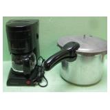 Five Cup Coffee Pot and Presto Pressure Cooker