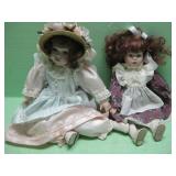 Two Sitting Dolls - No Maker Marks Observed