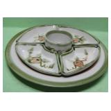 John B Taylor Ceramics Relish & Dip Tray - Signed