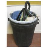 Plastic Trash Container,Rope Handle Tub & Contents