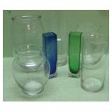 Mixed Flower Vases With Blue and Green Colored