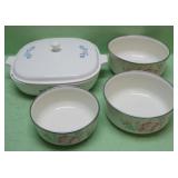 Corning Ware and Enamelware Mixing Bowls