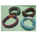 Four Paracord Bracelets