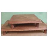 Two Wood Desk Risers