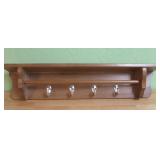 Wood Coat Rack Wall Shelf