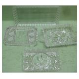 Four Assorted Glass Trays / Ash Trays
