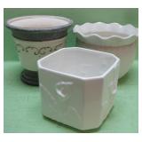 Assorted White Flower Pots