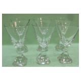 Set of Six Crystal Wine Glasses