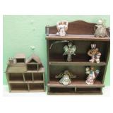 Wooden Display Shelves with Decor Items