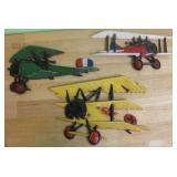 Three Vintage Cast Iron Homco WW1 Bi/Tri Planes.