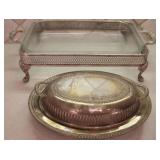 Silver Plate Servers With Pyrex Insert
