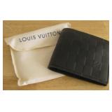 Louis Vuitton Leather Bi-fold Wallet In Pouch