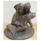 8' Chalkware Mother With Children Figure