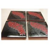 Four 4 X 4 Ingrassia Hand Glazed Red Chile Tiles