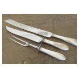 Sterling Silver Handles On Fork & Two Knives