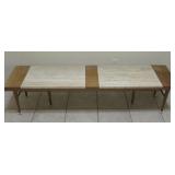 67 X 17 X 15.5 MCM Wood & Stone Coffee Table