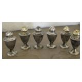 Six Sterling Silver Salt & Pepper Shakers