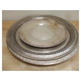 Four Assorted Serving Trays - 3 Are Silver Plate