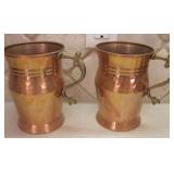 Two Copper Steins Unmarked