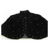 Black Velvet Shoulder Wrap With Embellishments