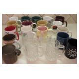 Assorted Coffee Mugs & Four Glass Mugs